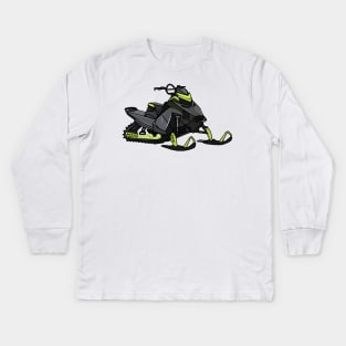 Snowmobile cartoon illustration Kids Long Sleeve T-Shirt